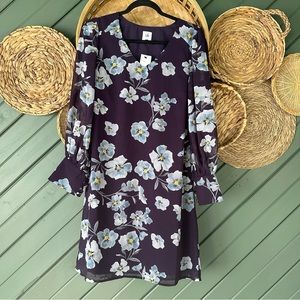 CAbi NWT Ellery Royal Flowers 🌸 dress floral long sleeve size small